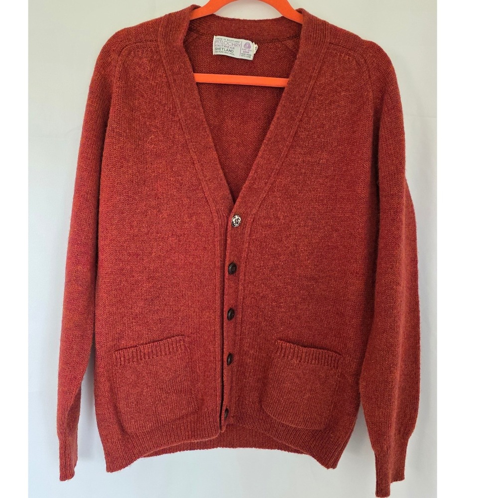 Pitlochry Knitwear Shetland Wool Cardigan Scotland Vintage 40 Sweater Button-up